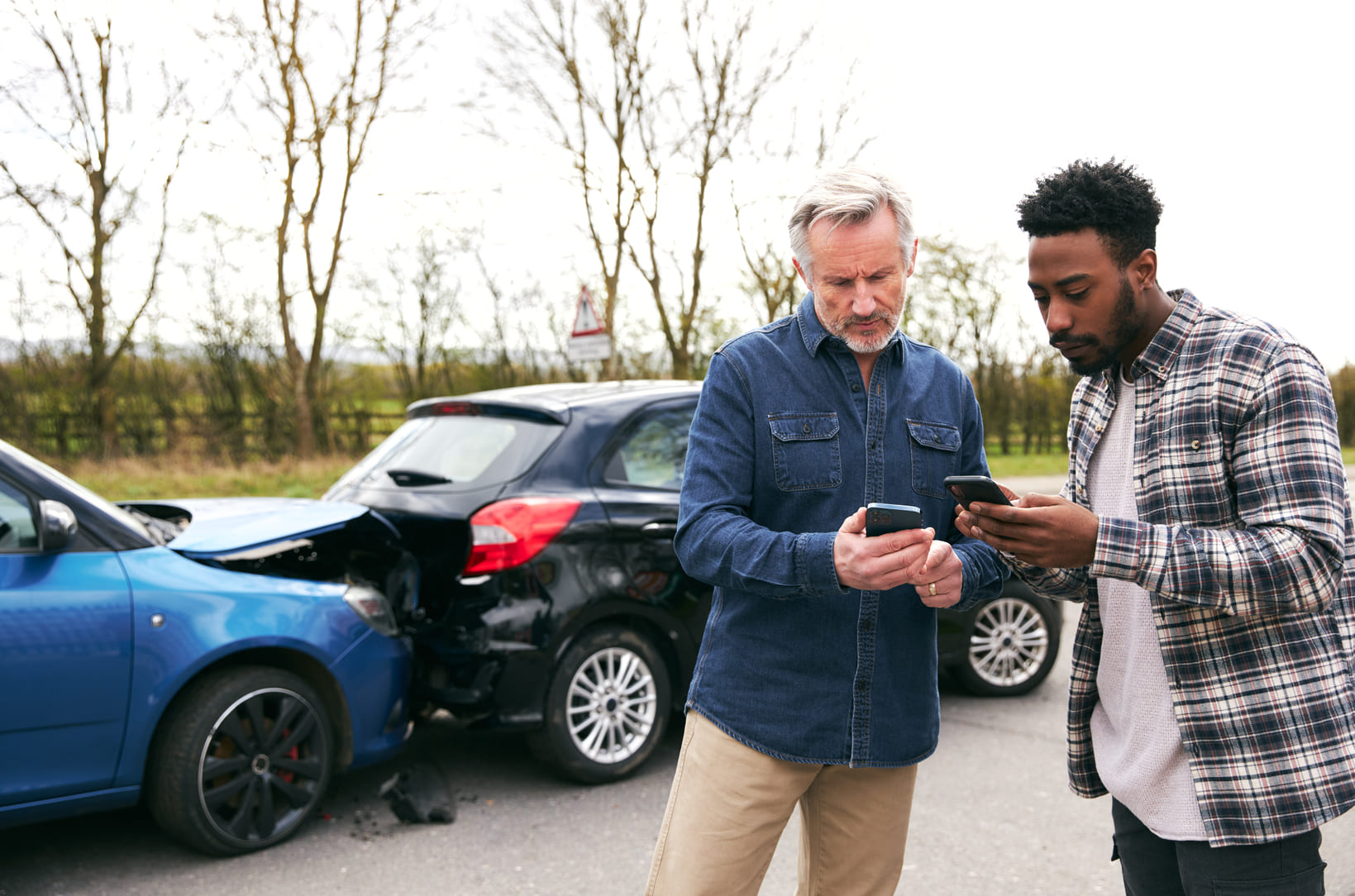 uber driver and passenger after an accident