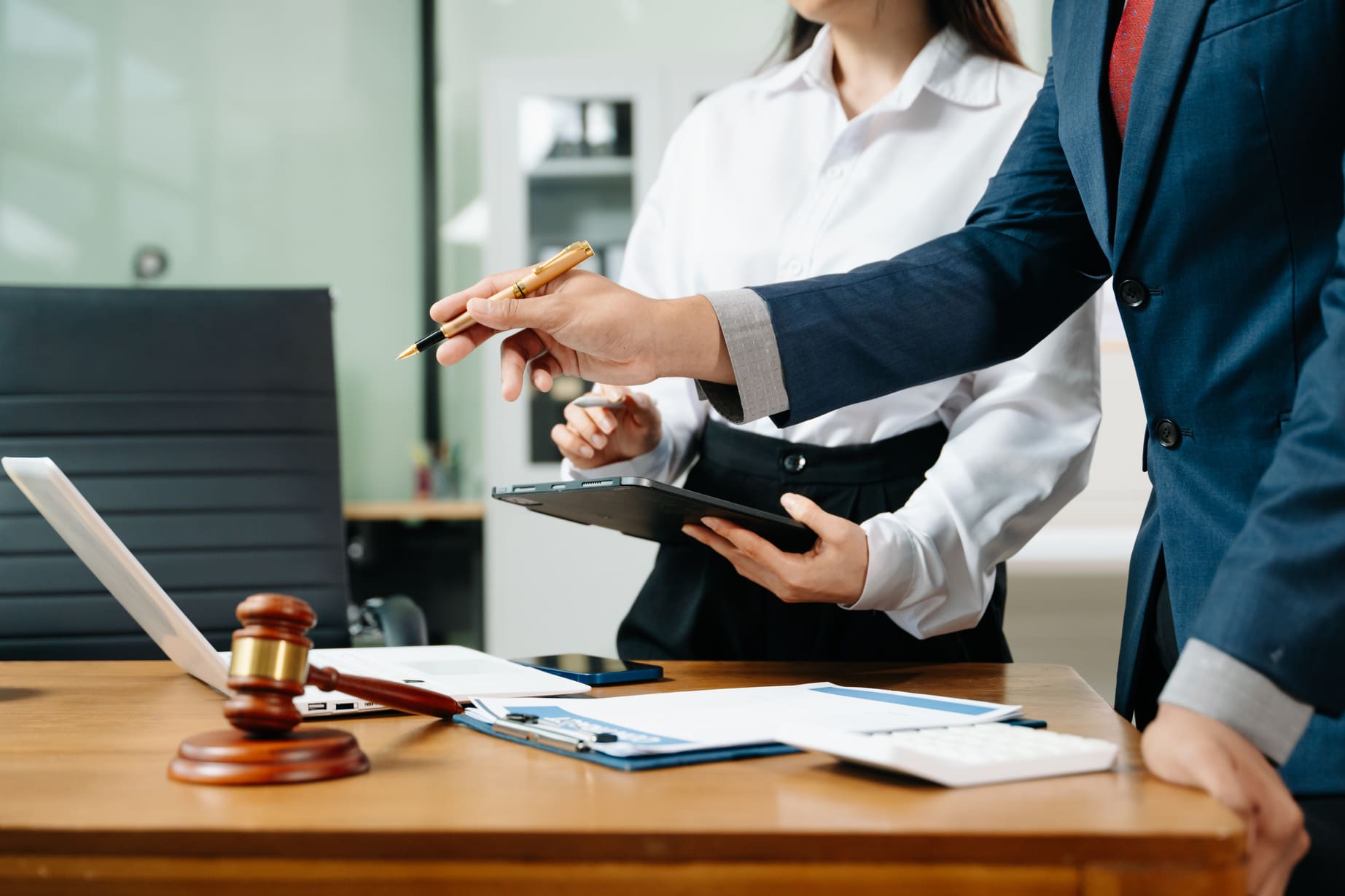 lawyers working on a case